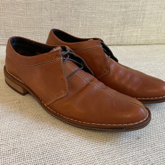 Cole Haan Split Toe Chestnut Brown Lace Up Dress Casual Loafers Men's 10 M - Picture 2 of 9